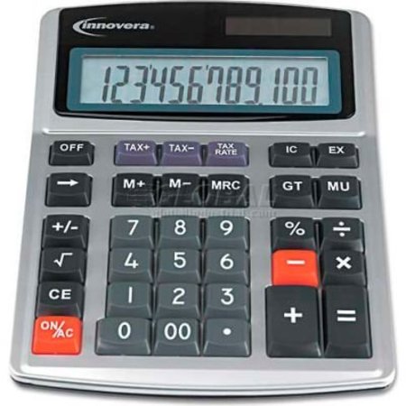 INNOVERA Innovera® 15971 Large Digit Commercial Calculator, 12-Digit LCD, Dual Power, Silver 15975